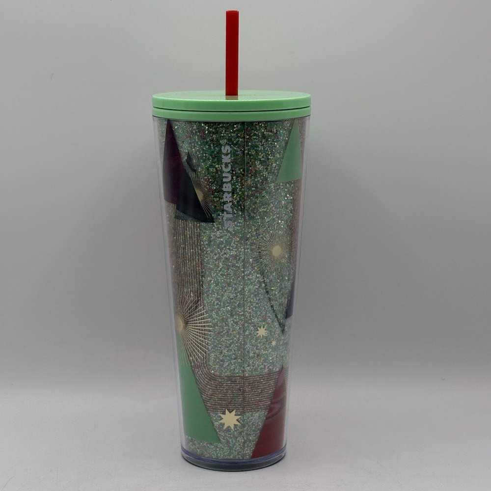 STARBUCKS Holiday Tumbler 2020 Glitter Christmas Tree Cup Mint Cold Green